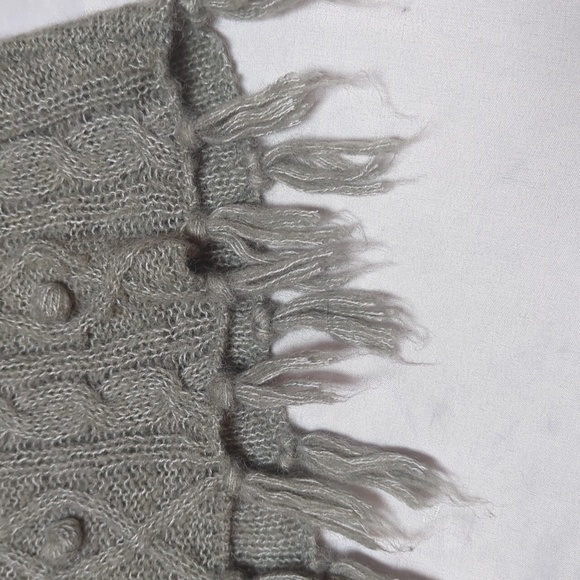 Prana Grey Shelby Poncho Sweater Wool Blend with Fringe - Picture 6 of 9